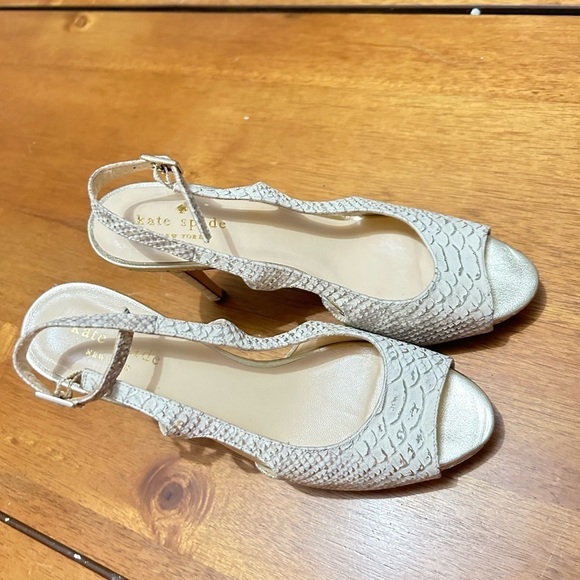 Kate Spade Snakeskin Slingback Heels - Picture 2 of 13
